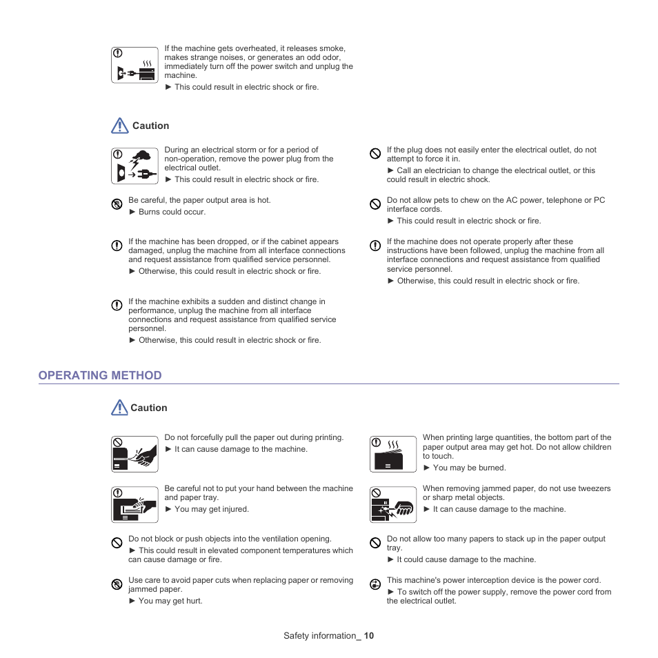Operating method | Samsung SCX-4600 Series User Manual | Page 10 / 121