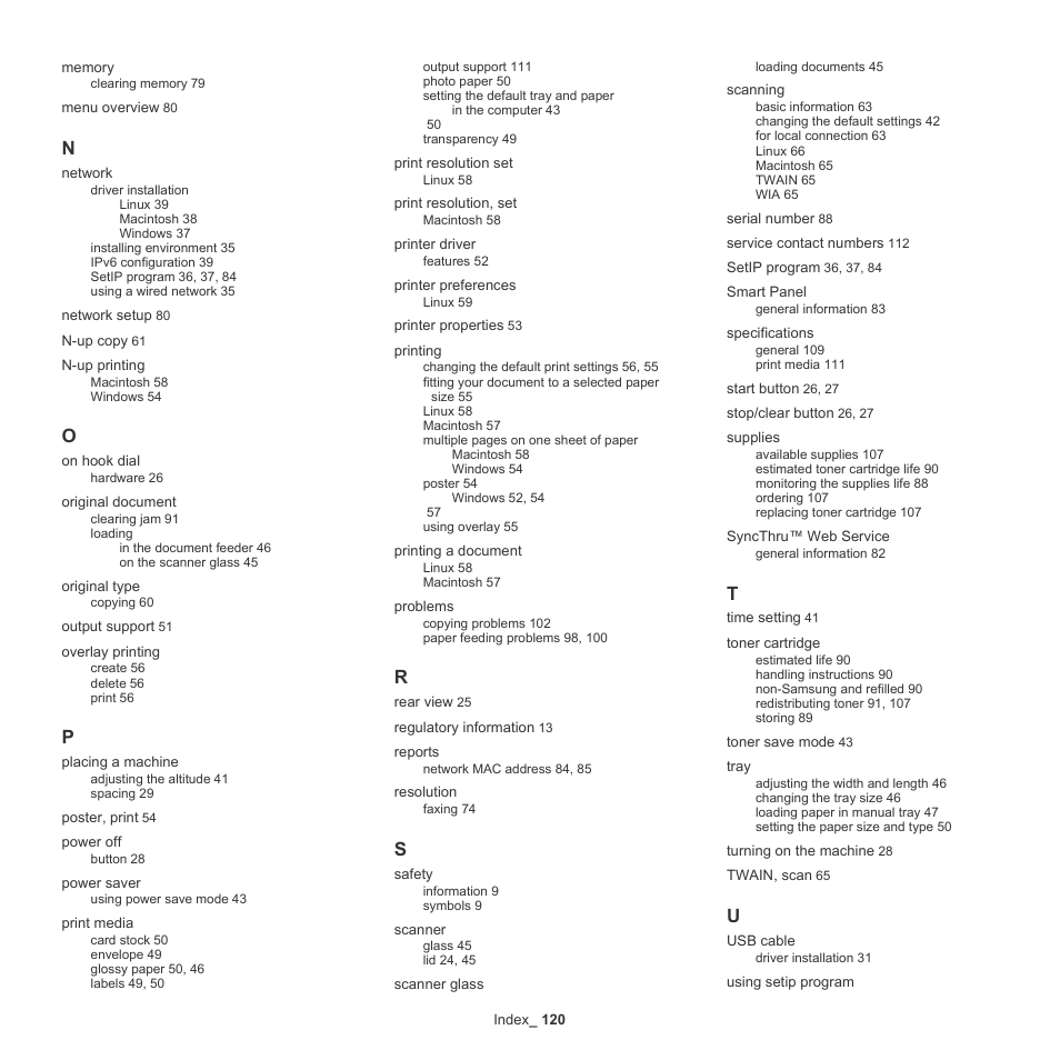 Samsung SCX-4600 Series User Manual | Page 120 / 121