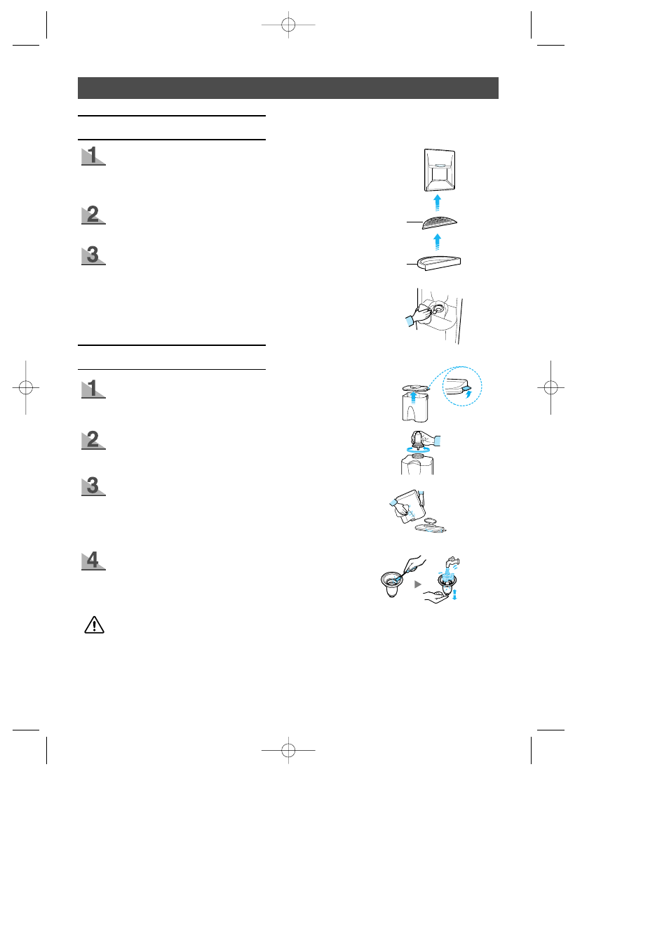 Cleaning the water dispenser, Cup support / dispenser tray, Water tank / supply device | Samsung SR-L65 EN User Manual | Page 15 / 22