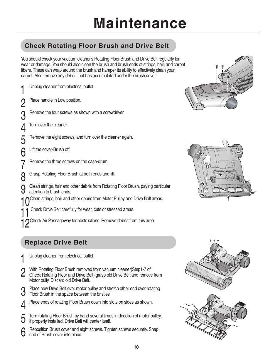 Maintenance | Samsung SU-8500 User Manual | Page 10 / 14