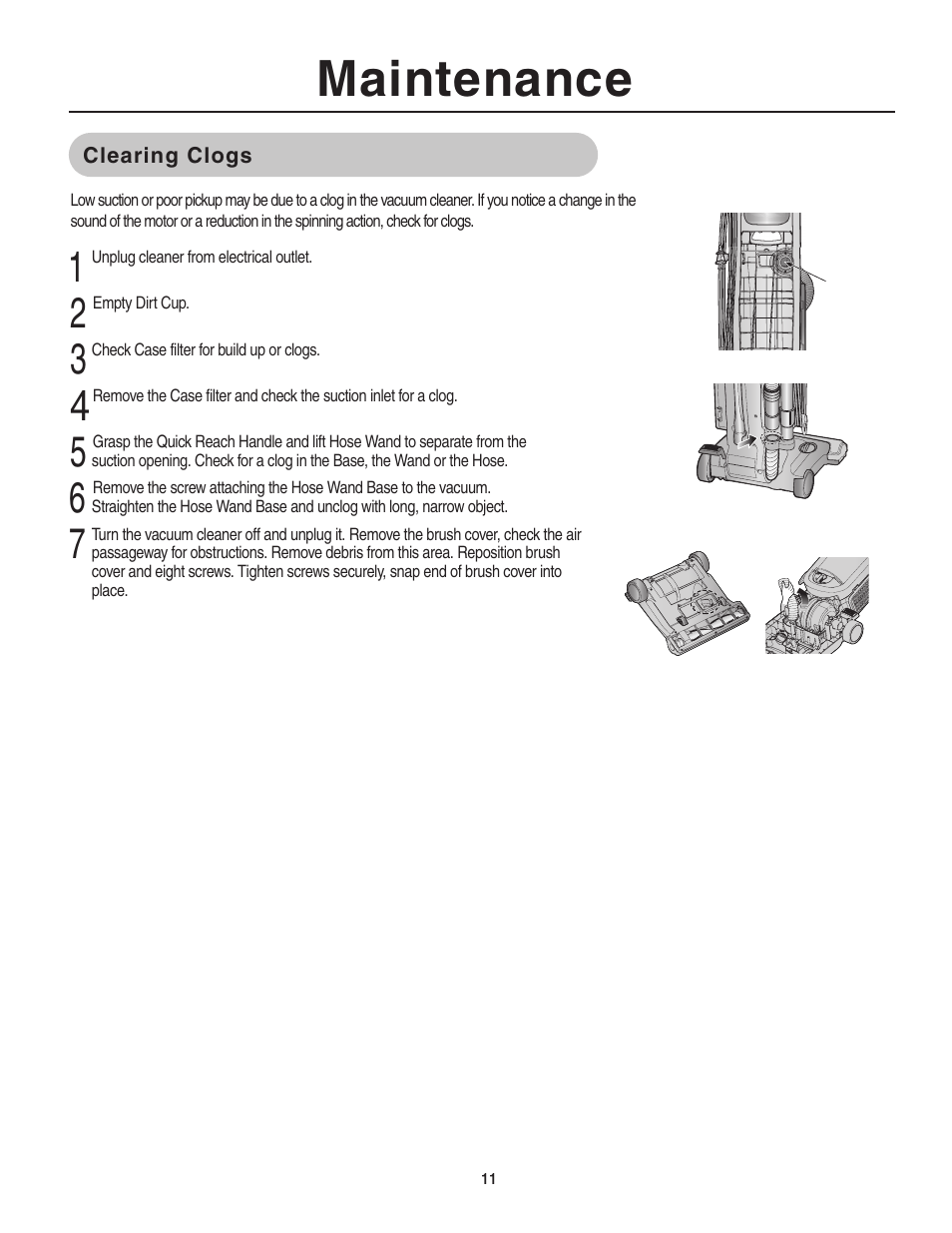 Maintenance | Samsung SU-8500 User Manual | Page 11 / 14