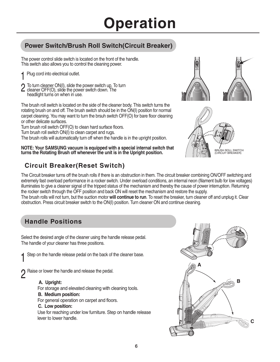 Operation | Samsung SU-8500 User Manual | Page 6 / 14