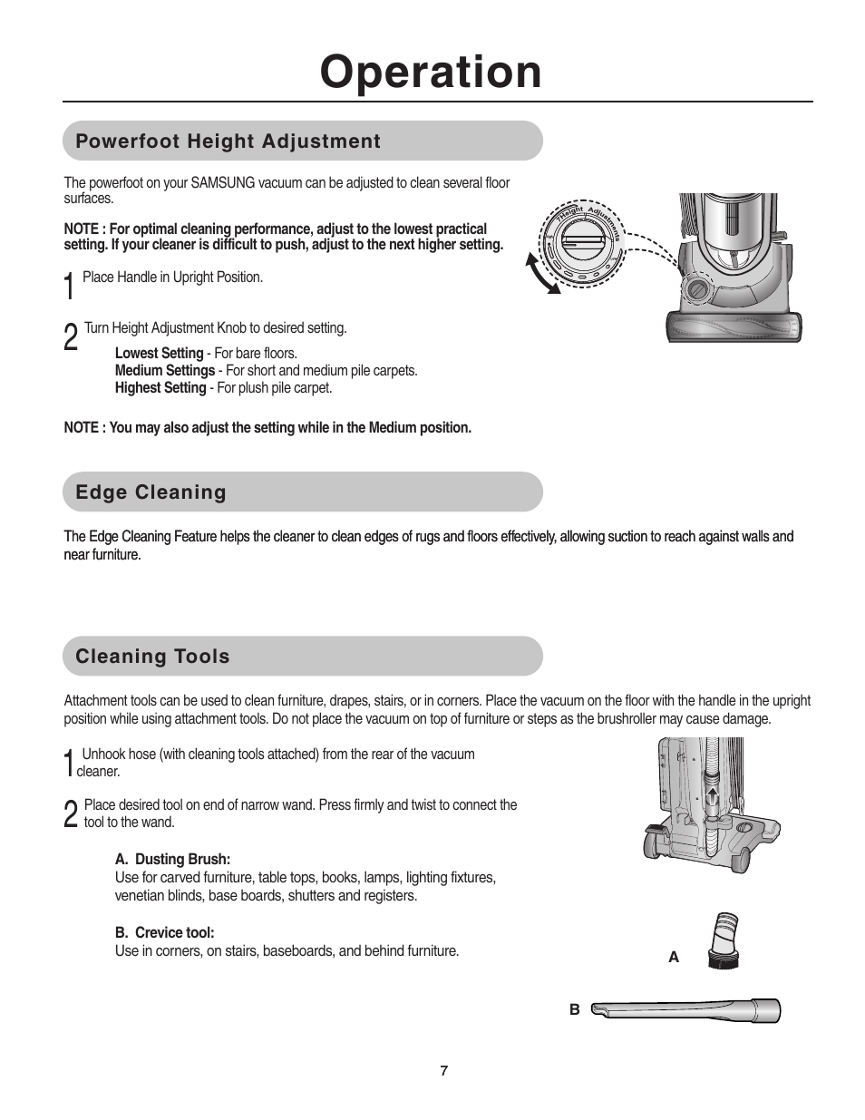 Operation | Samsung SU-8500 User Manual | Page 7 / 14