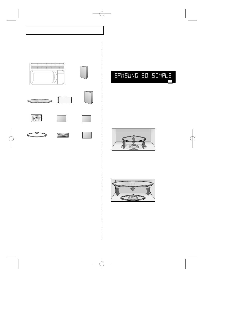 Your newmicrowave oven, Checking parts, Thank you for choosing samsung | Setting up your microwave oven, Optional kit | Samsung SRH1230ZG User Manual | Page 6 / 28