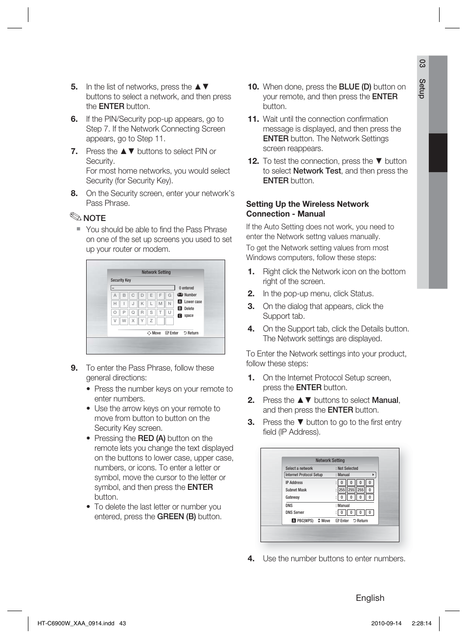 English | Samsung AH68-02279R User Manual | Page 43 / 73