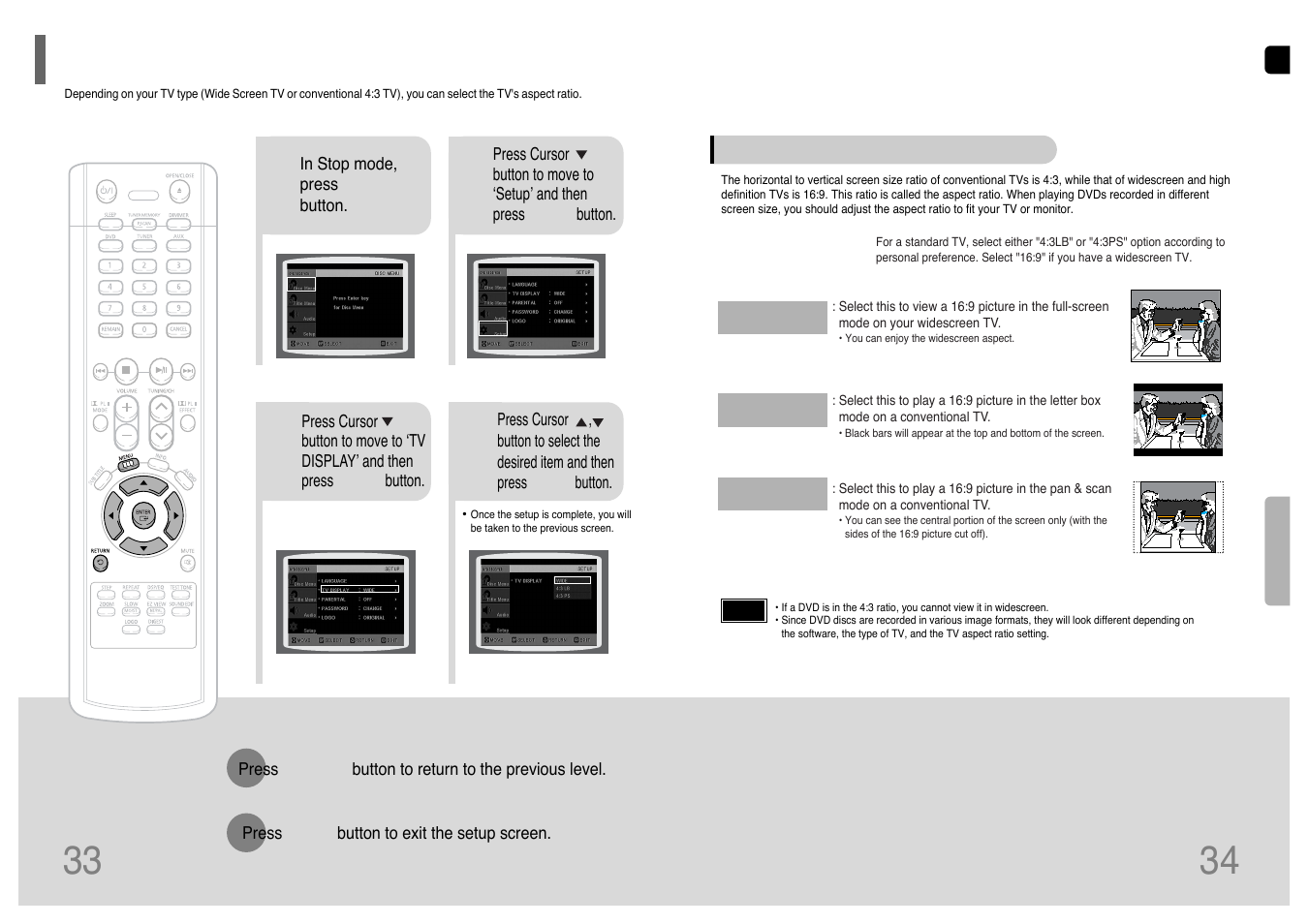 Setting tv screen type | Samsung HT-TP12 User Manual | Page 18 / 30