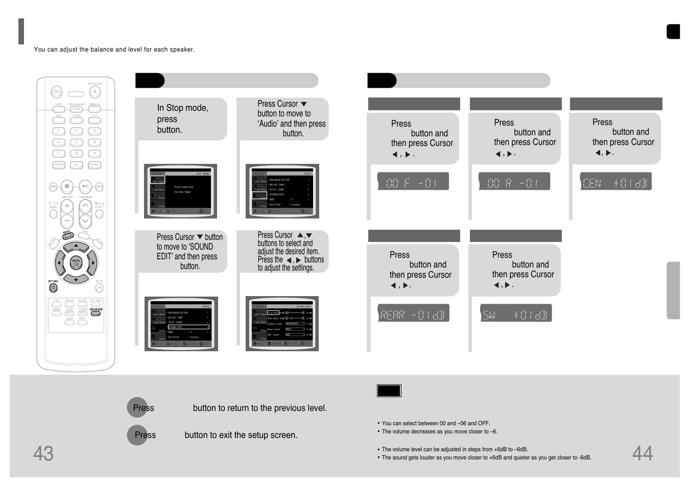 Setting the audio quality | Samsung HT-TP12 User Manual | Page 23 / 30