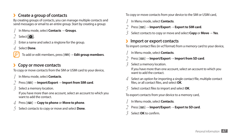 Samsung GALAXY TAB GT-P1000 User Manual | Page 47 / 82