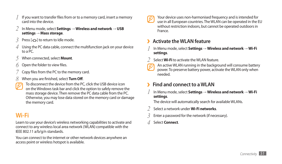 Wi-fi | Samsung GALAXY TAB GT-P1000 User Manual | Page 51 / 82