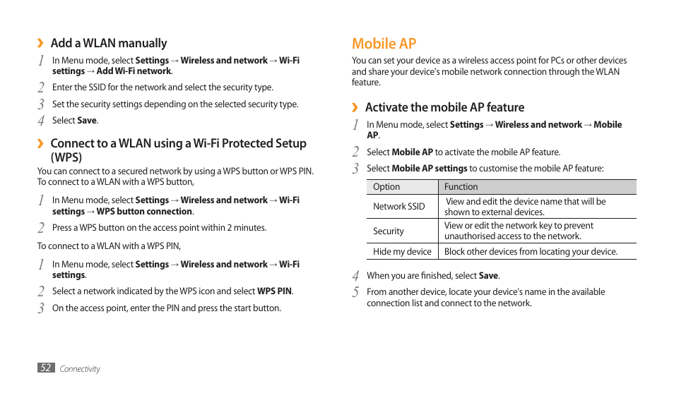 Mobile ap | Samsung GALAXY TAB GT-P1000 User Manual | Page 52 / 82