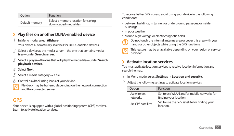 Samsung GALAXY TAB GT-P1000 User Manual | Page 55 / 82