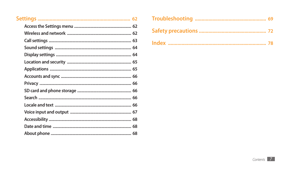 Samsung GALAXY TAB GT-P1000 User Manual | Page 7 / 82