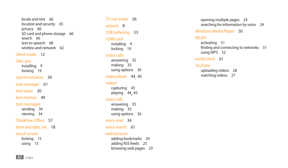 Samsung GALAXY TAB GT-P1000 User Manual | Page 80 / 82