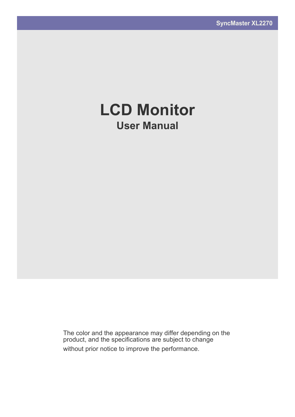 Samsung XL2270 User Manual | 43 pages