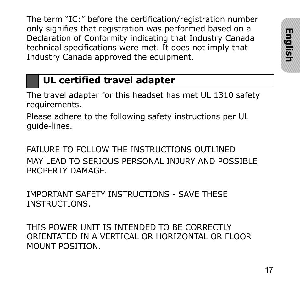 Ul certified travel adapter | Samsung SBH650 User Manual | Page 20 / 23