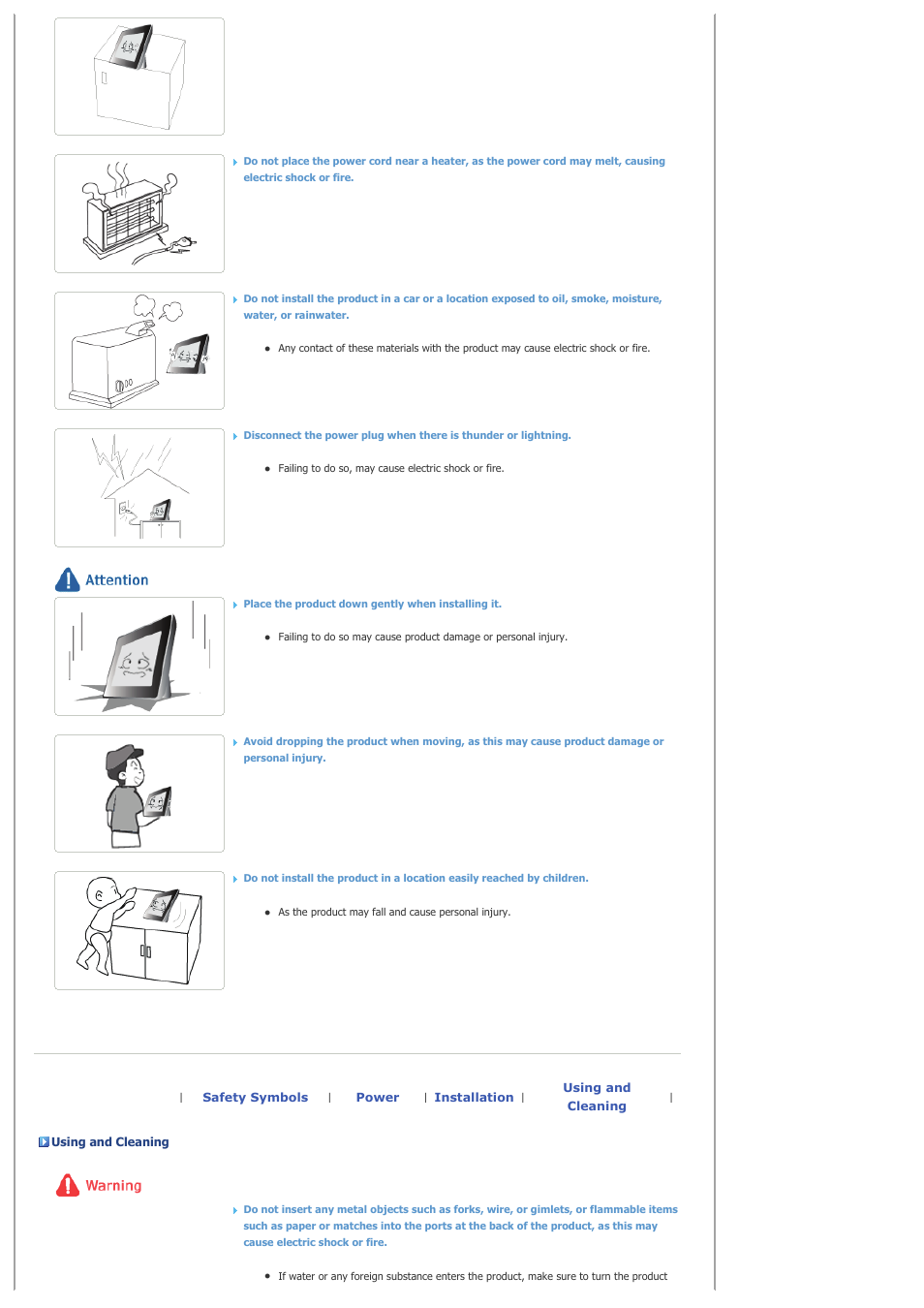 Using and cleaning | Samsung spf-72v User Manual | Page 4 / 38