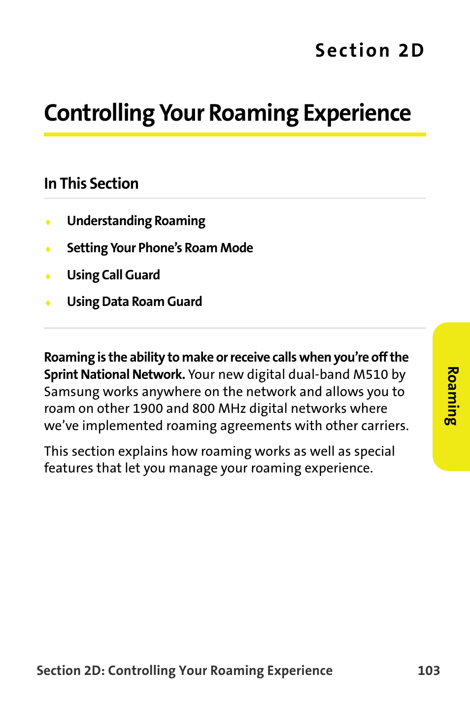 Controlling your roaming experience, 2d. controlling your roaming experience | Samsung M510 User Manual | Page 133 / 291