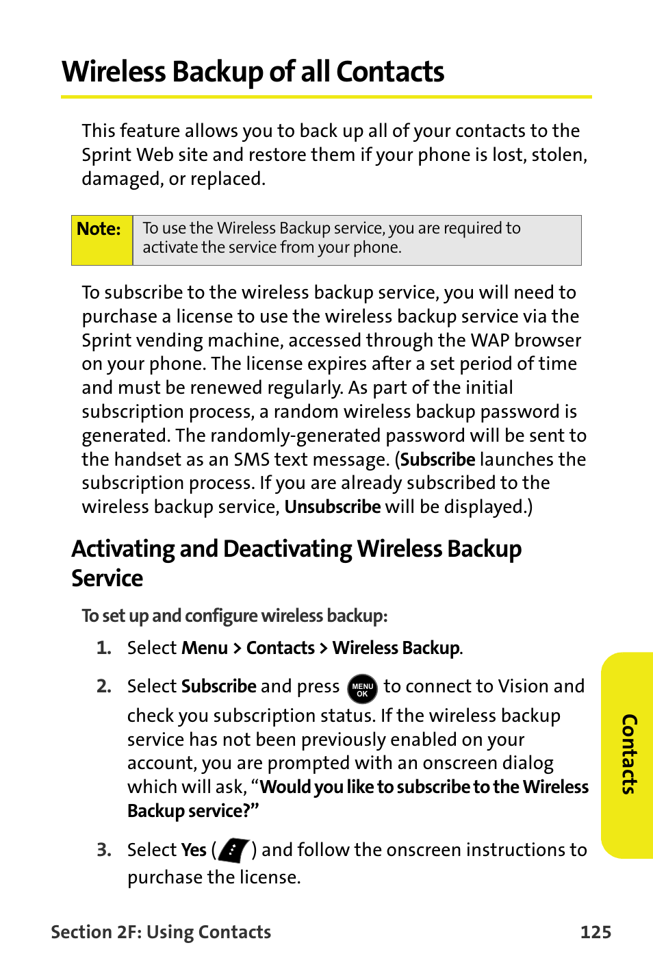 Wireless backup of all contacts | Samsung M510 User Manual | Page 155 / 291