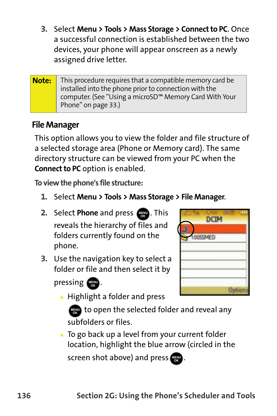 File manager, Select menu > tools > mass storage > file manager | Samsung M510 User Manual | Page 166 / 291