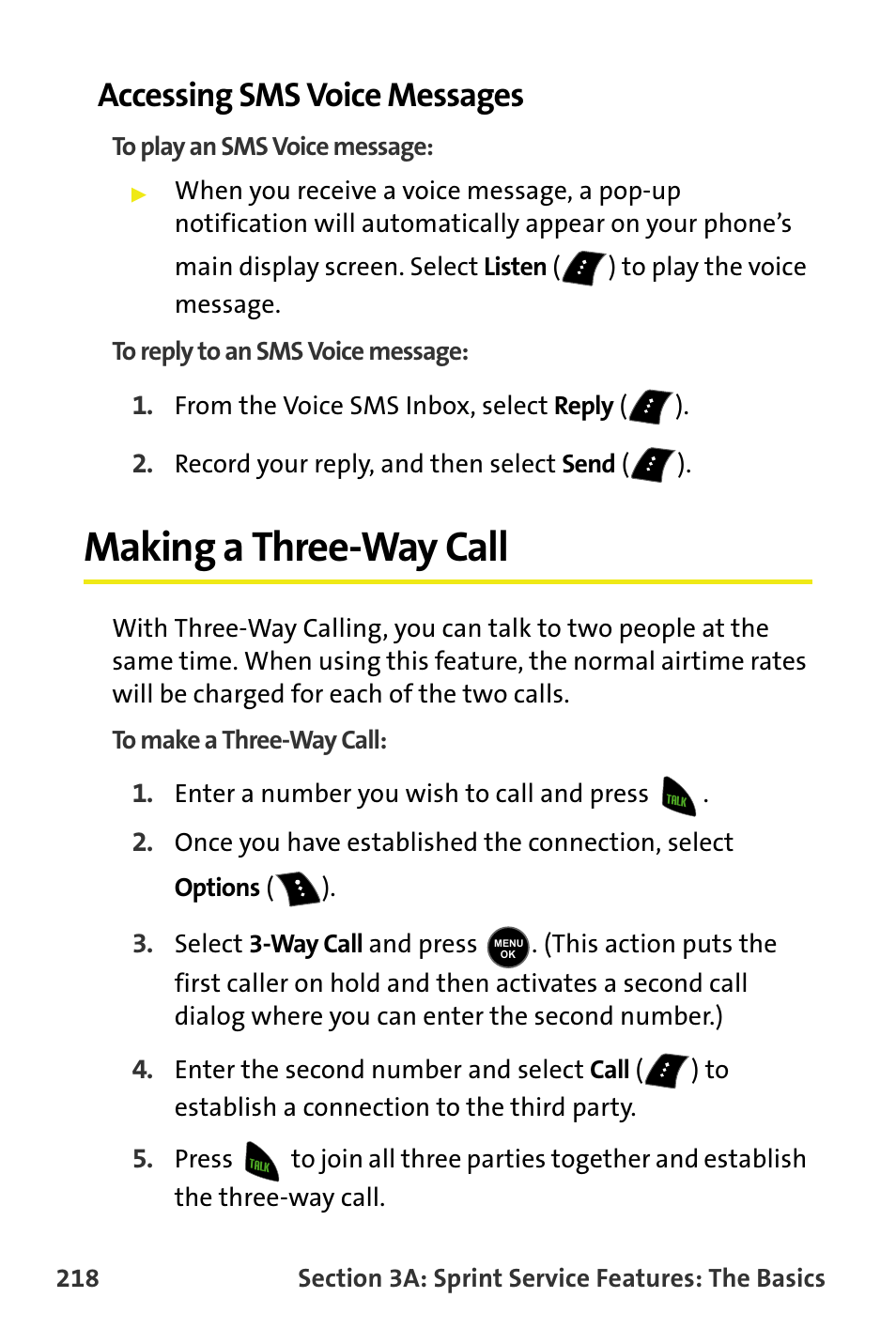 Accessing sms voice messages, Making a three-way call | Samsung M510 User Manual | Page 248 / 291