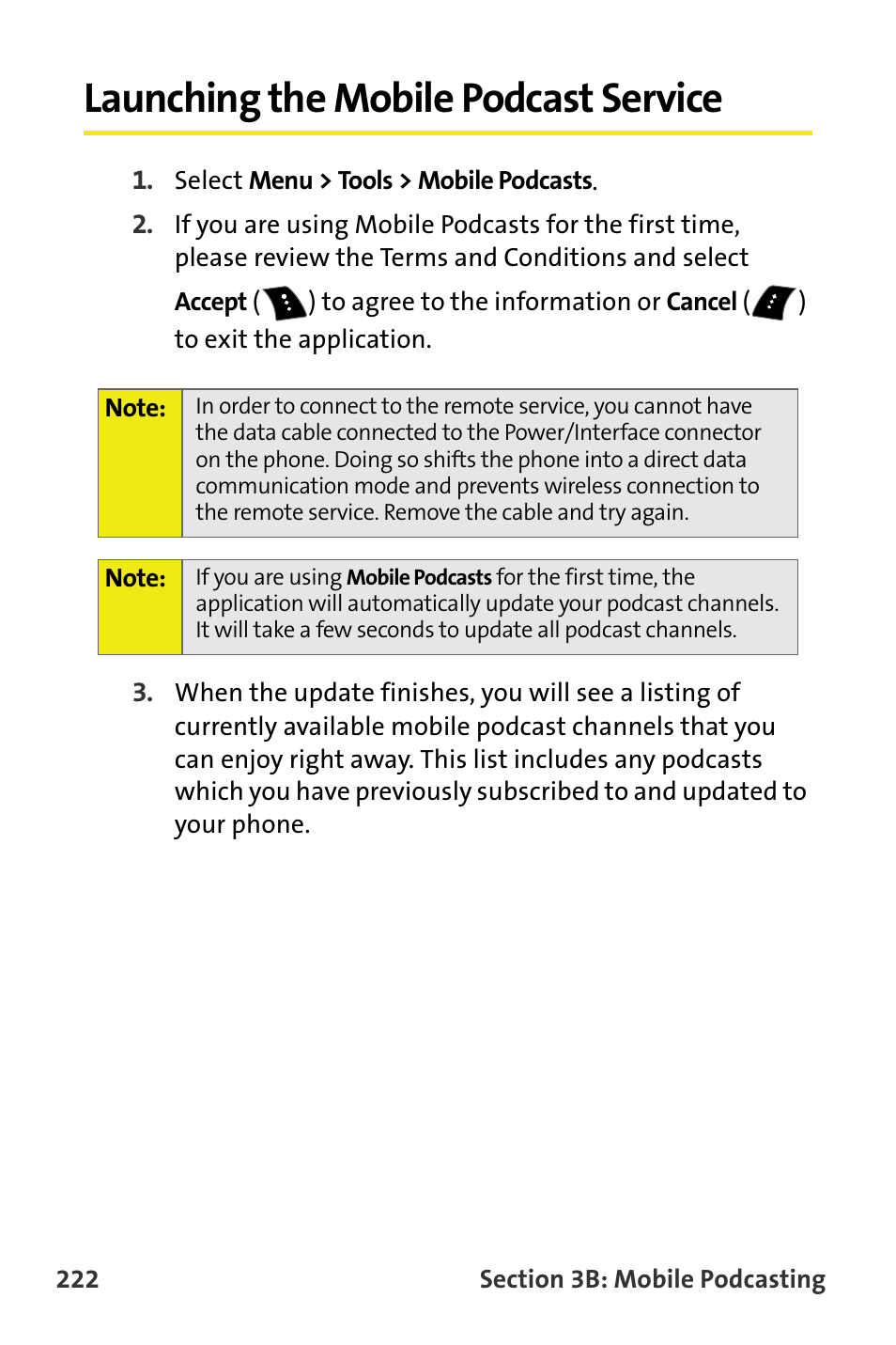 Launching the mobile podcast service | Samsung M510 User Manual | Page 252 / 291