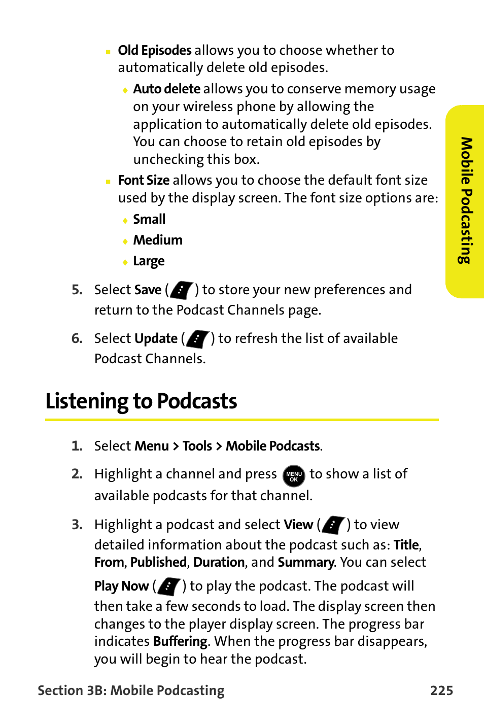 Listening to podcasts, Mobile p o dcastin g | Samsung M510 User Manual | Page 255 / 291