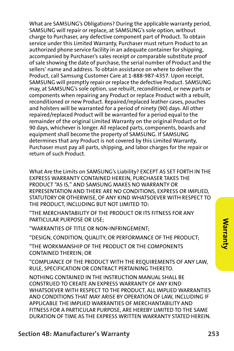 Wa rr a n ty | Samsung M510 User Manual | Page 283 / 291