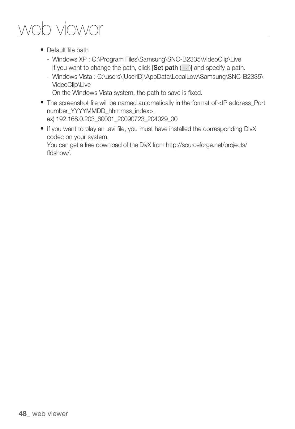 Web viewer | Samsung SNC-B2335P User Manual | Page 48 / 111