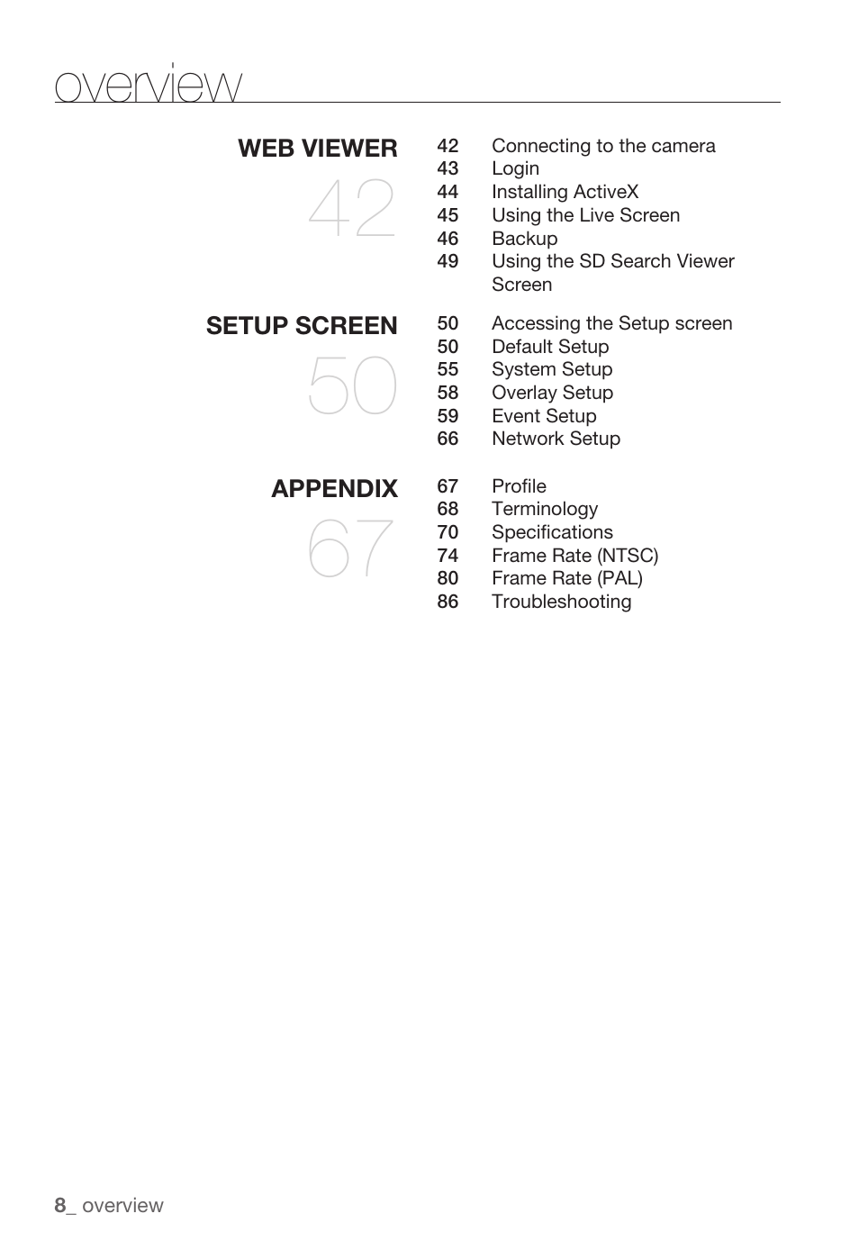 Overview | Samsung SNC-B2335P User Manual | Page 8 / 111