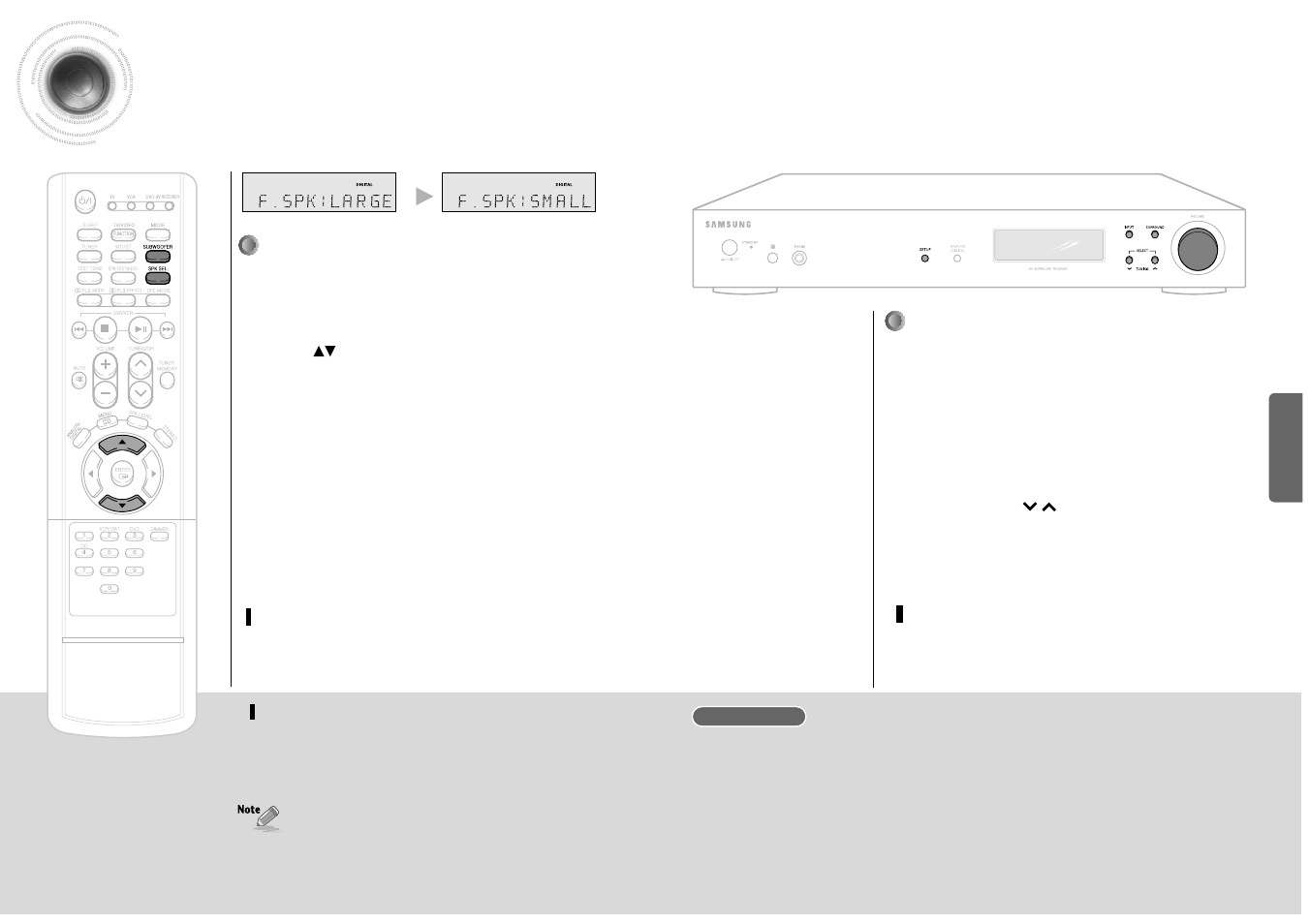 Setting the speaker mode, Main unit, Remote control | Samsung HT-AS600 User Manual | Page 11 / 26