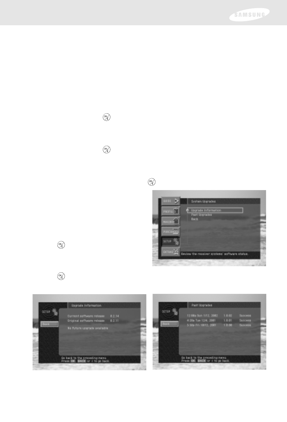 Viewing information on automatic system upgrades | Samsung SIR-S300W User Manual | Page 109 / 126