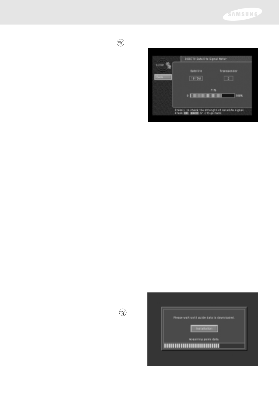 Chapter 2: setting up and connecting, Setting the dish type | Samsung SIR-S300W User Manual | Page 40 / 126