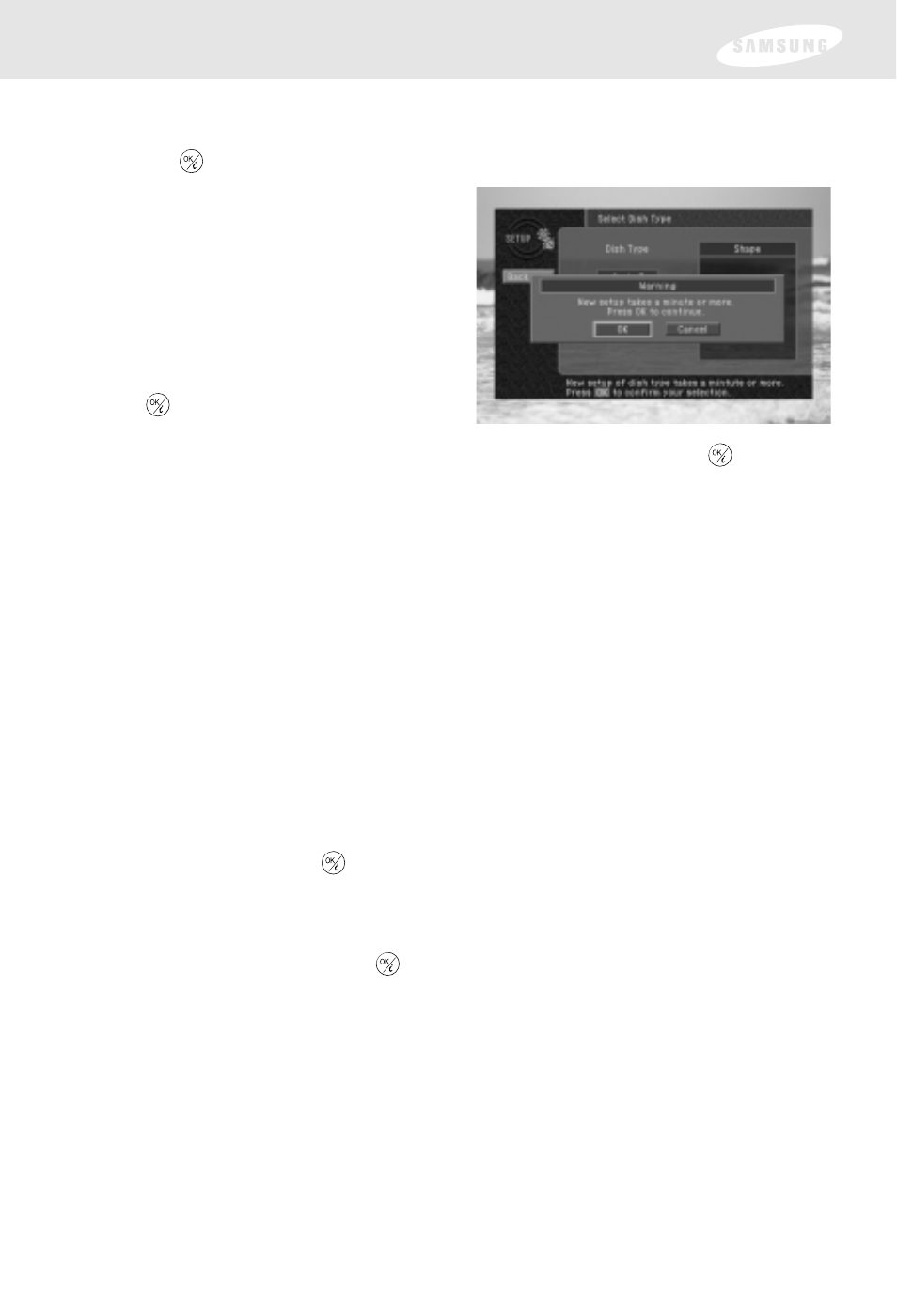 Chapter 2: setting up and connecting, Using auto detection to set the dish type | Samsung SIR-S300W User Manual | Page 42 / 126