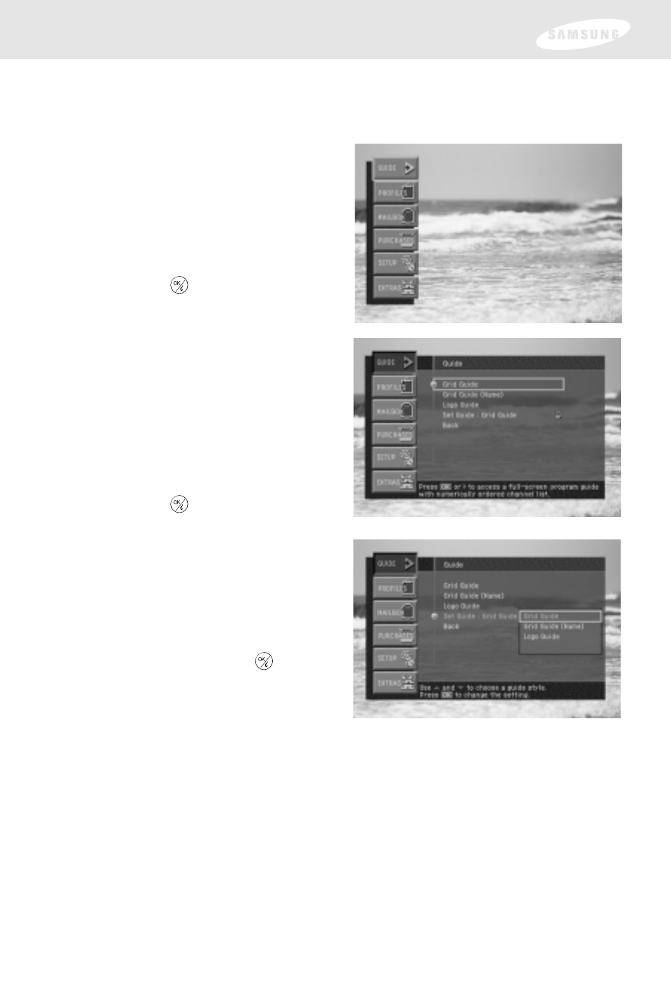 Chapter 3: watching tv, Setting the default guide style | Samsung SIR-S300W User Manual | Page 53 / 126