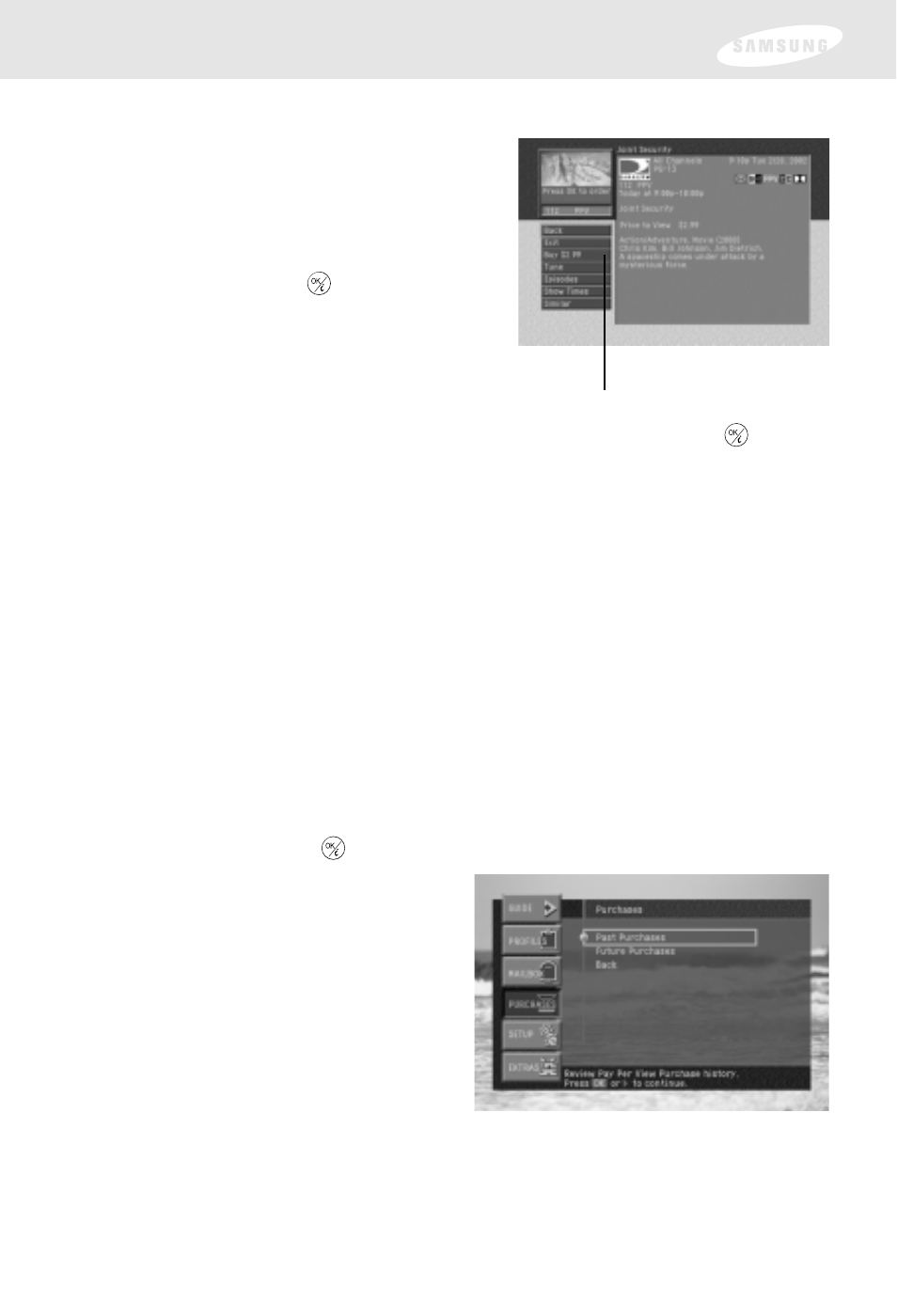 Chapter 3: watching tv, Reviewing your pay per view purchases | Samsung SIR-S300W User Manual | Page 66 / 126