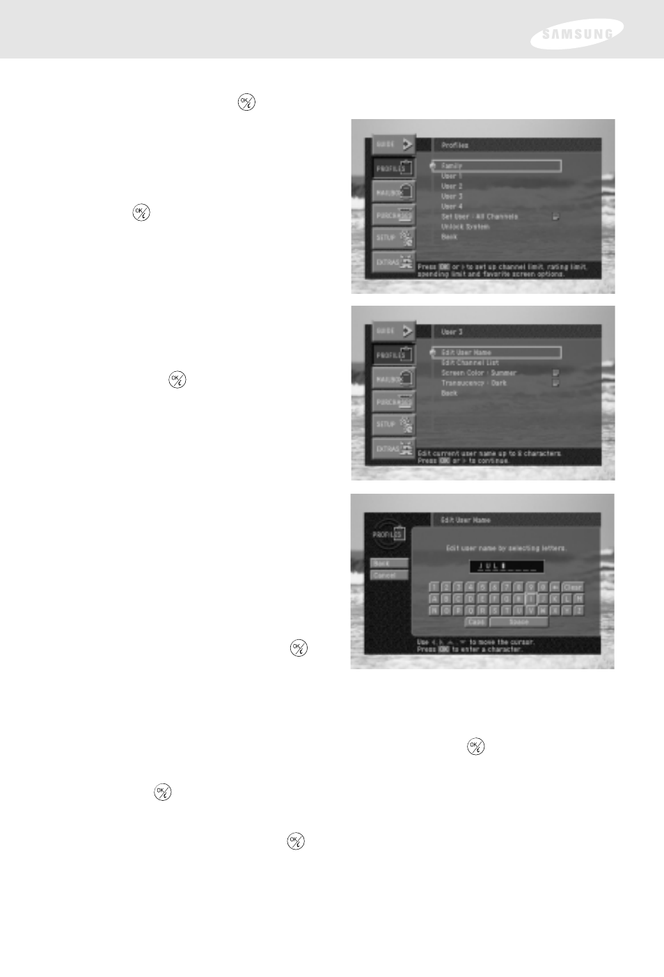 Chapter 5: user profiles | Samsung SIR-S300W User Manual | Page 79 / 126