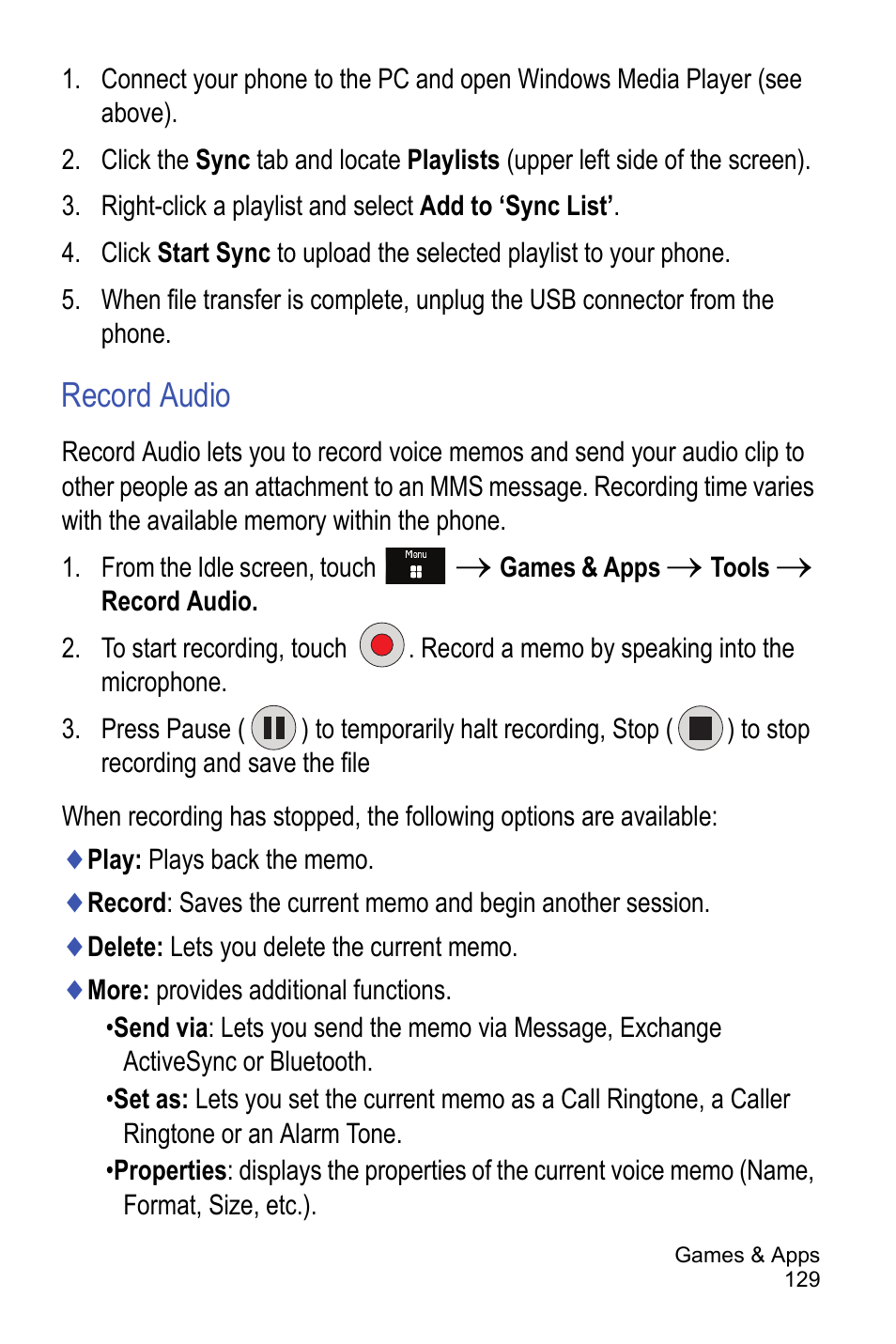 Record audio | Samsung A886 User Manual | Page 135 / 208