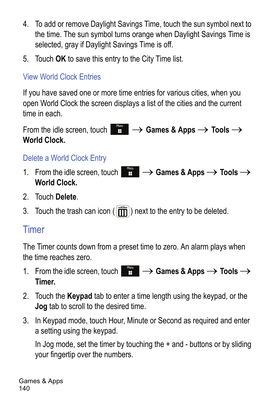 Timer | Samsung A886 User Manual | Page 146 / 208