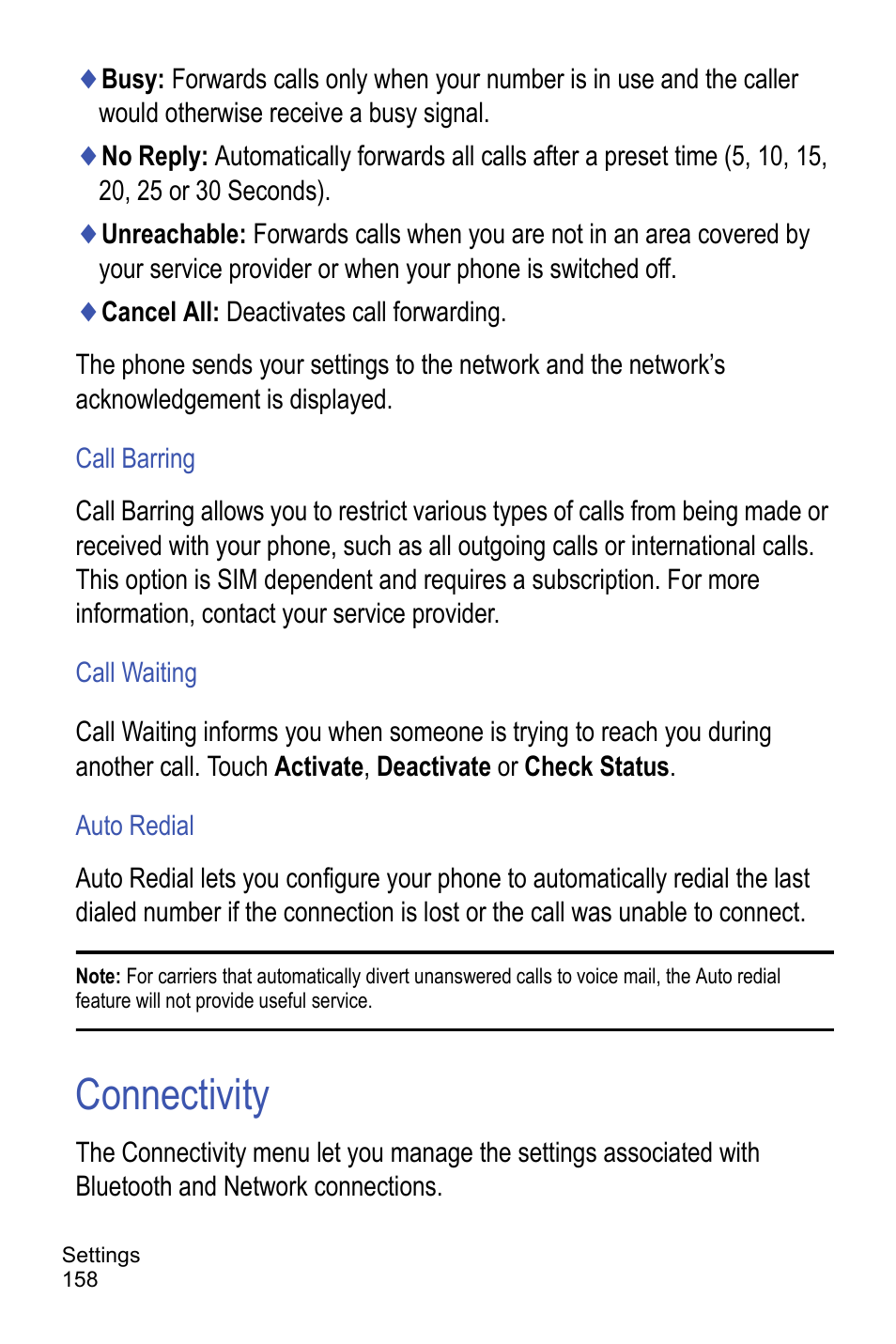 Connectivity | Samsung A886 User Manual | Page 164 / 208