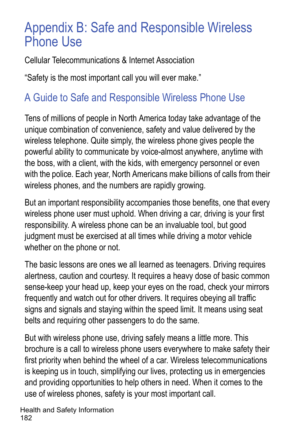 A guide to safe and responsible wireless phone use | Samsung A886 User Manual | Page 188 / 208