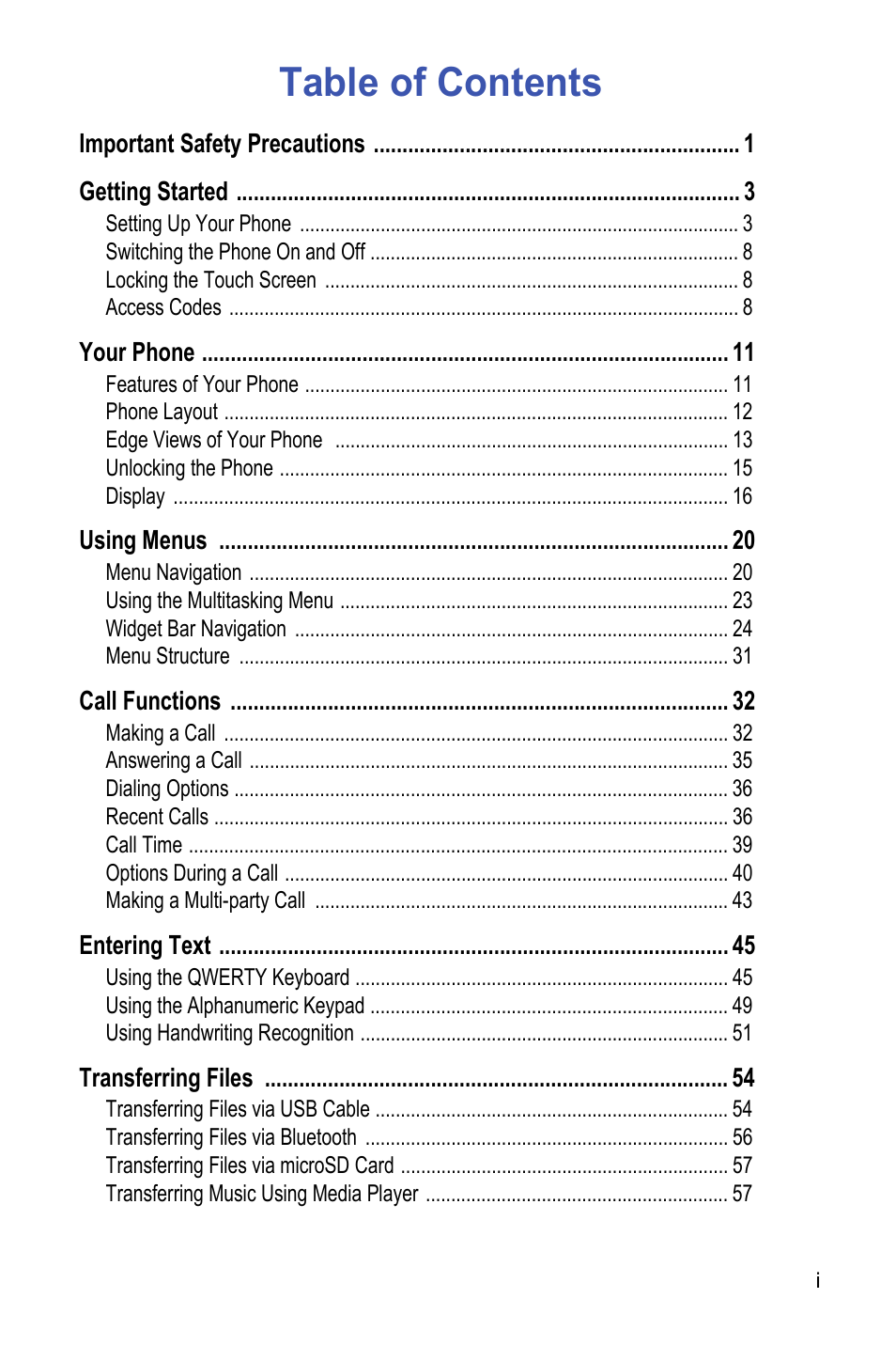 Samsung A886 User Manual | Page 3 / 208