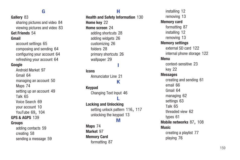 Samsung GALAXY INDULGE GH68-32785A User Manual | Page 163 / 167