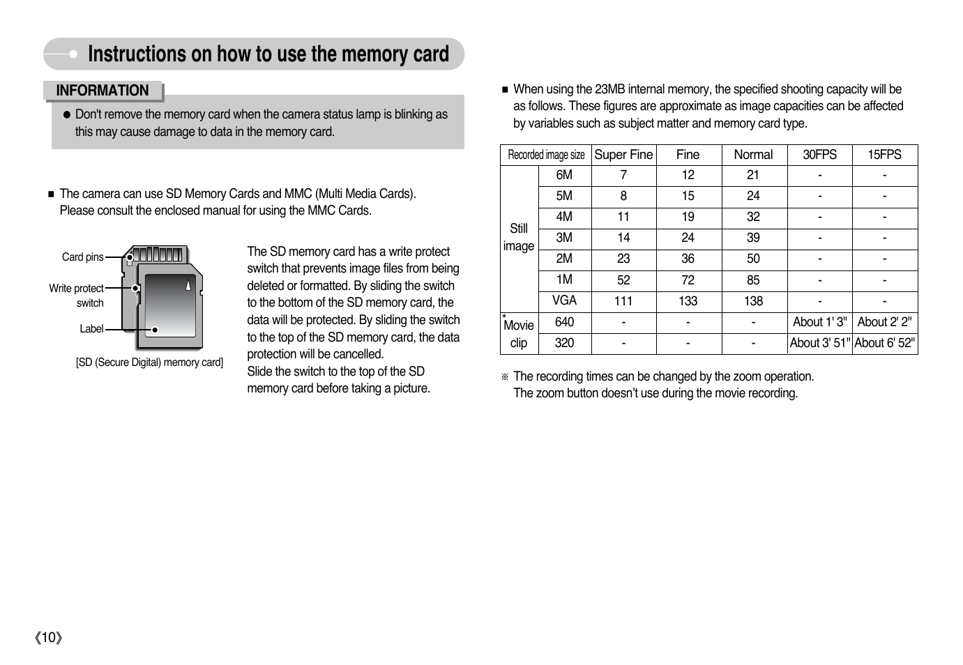 Samsung Digimax L60 User Manual | Page 11 / 78