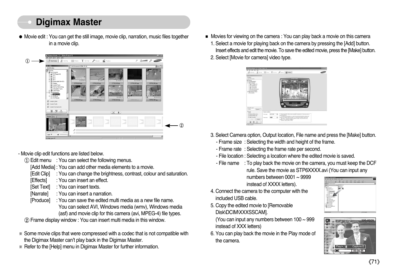 Digimax master | Samsung Digimax L60 User Manual | Page 72 / 78