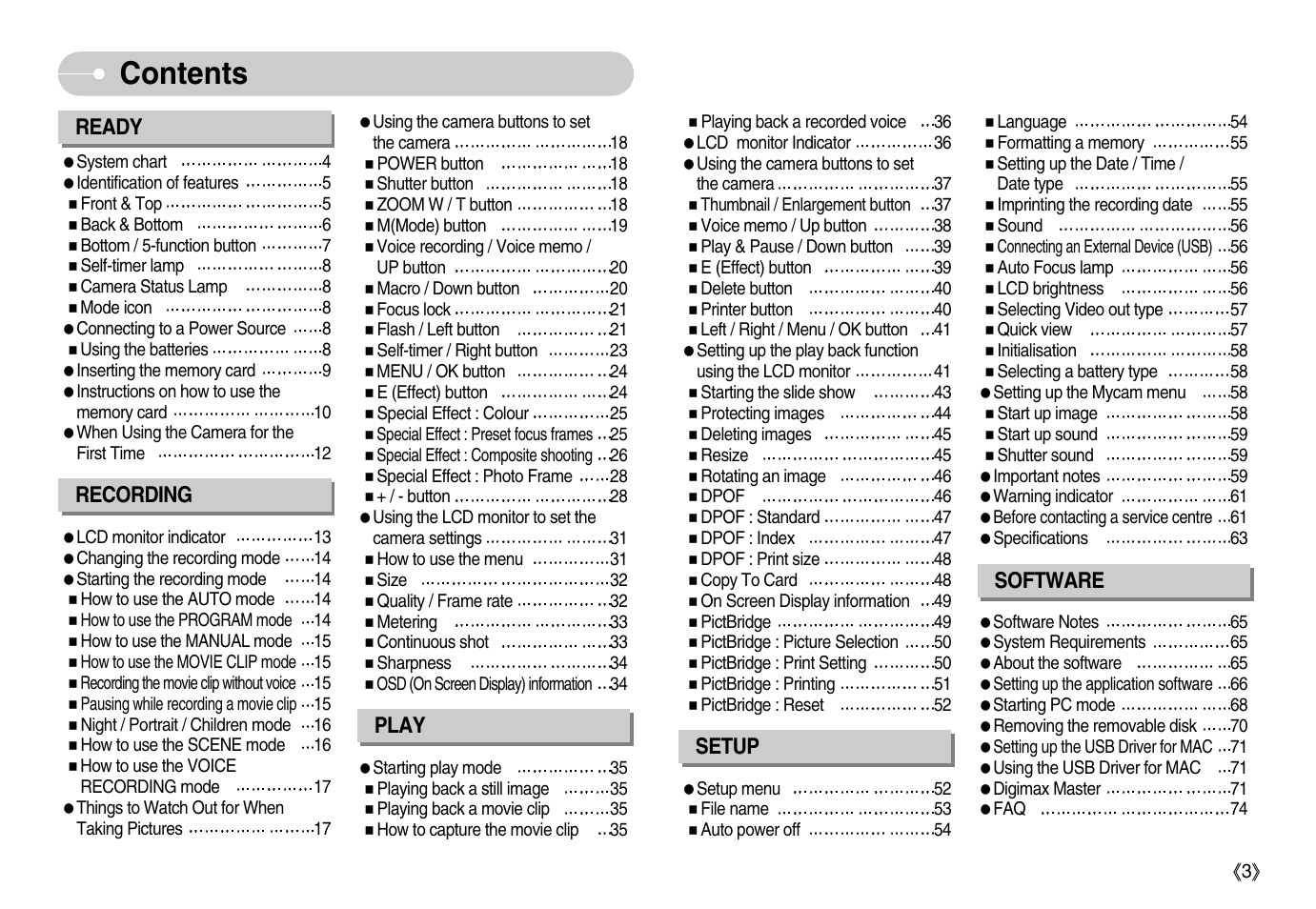 Samsung Digimax D53 User Manual | Page 4 / 78