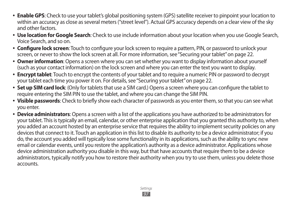 Samsung GT-P7100 User Manual | Page 97 / 108