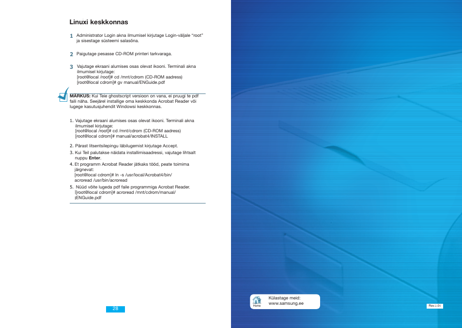 Linuxi keskkonnas | Samsung CLP 500N User Manual | Page 15 / 15