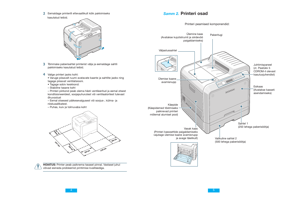 English, Printeri osad, Understanding your printer | Samsung CLP 500N User Manual | Page 3 / 15