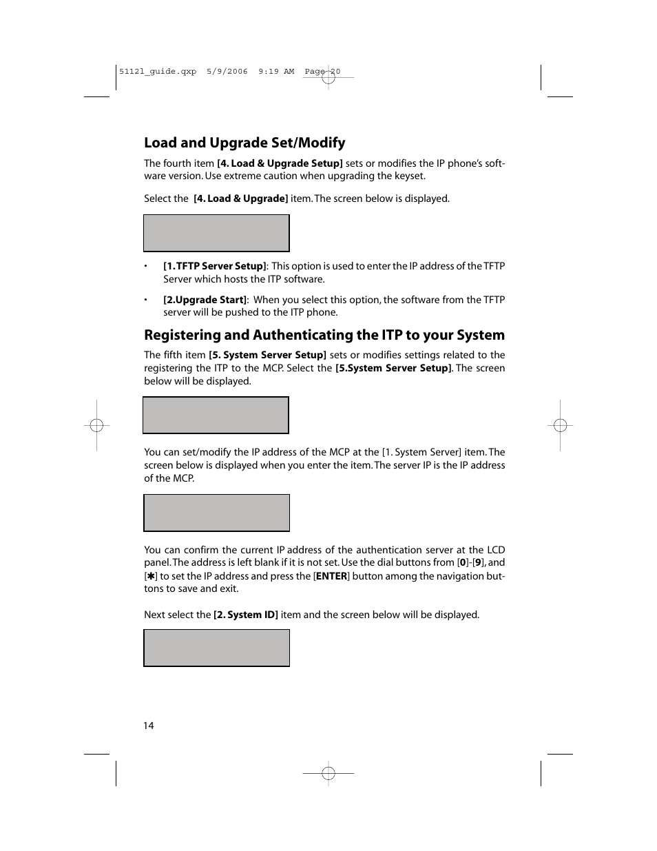 Load and upgrade set/modify | Samsung ITP-5112L User Manual | Page 21 / 98