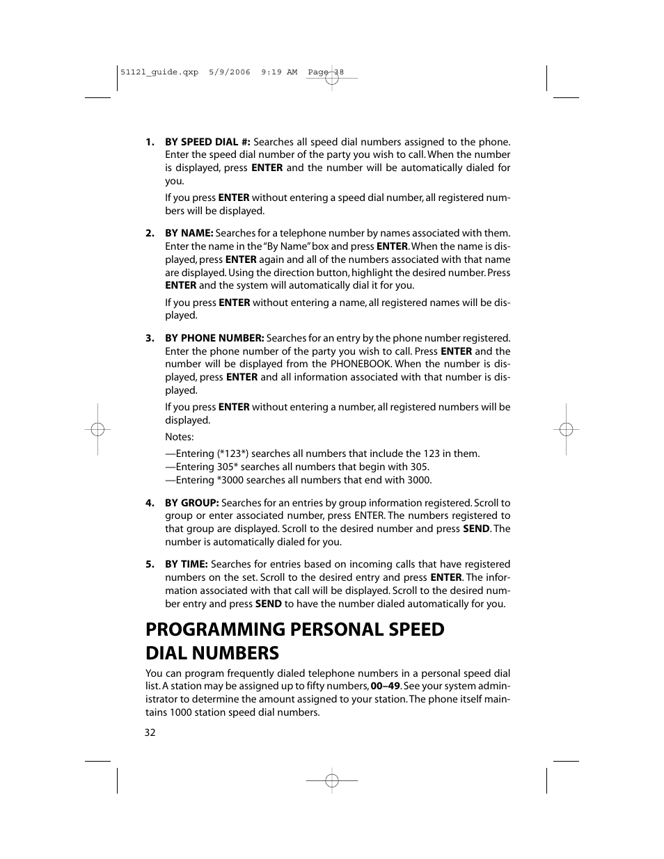 Programming personal speed dial numbers | Samsung ITP-5112L User Manual | Page 39 / 98